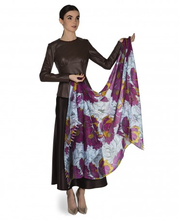 Палантин Женский W40-FLEUR.LINEARE/PURPLE